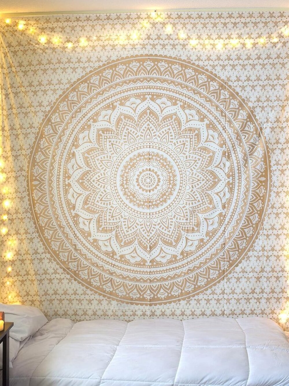 Original Gold Mandala Ombre Tapestry Wall Hanging, Boho Bohemian Hippie Tapestri